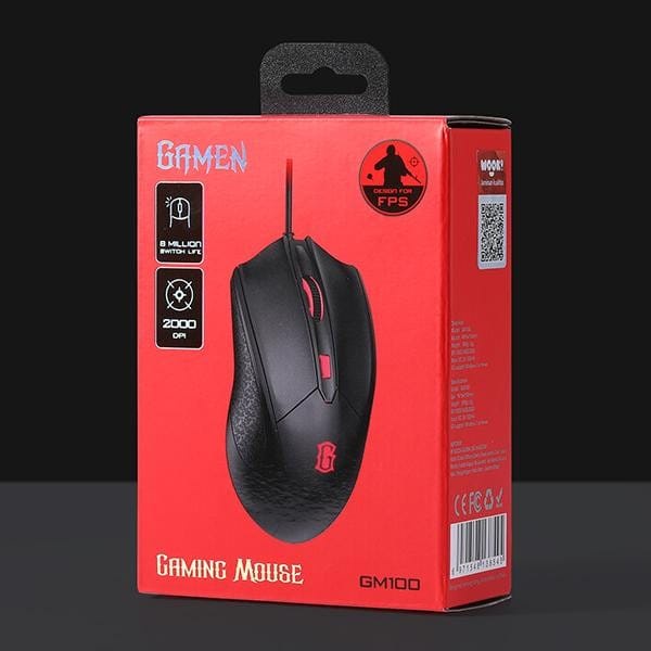 C_    GAMEN GM100 2000 DPI MACRO ULTRALIGHT GAMING MOUSE 58 GRAM BLACK