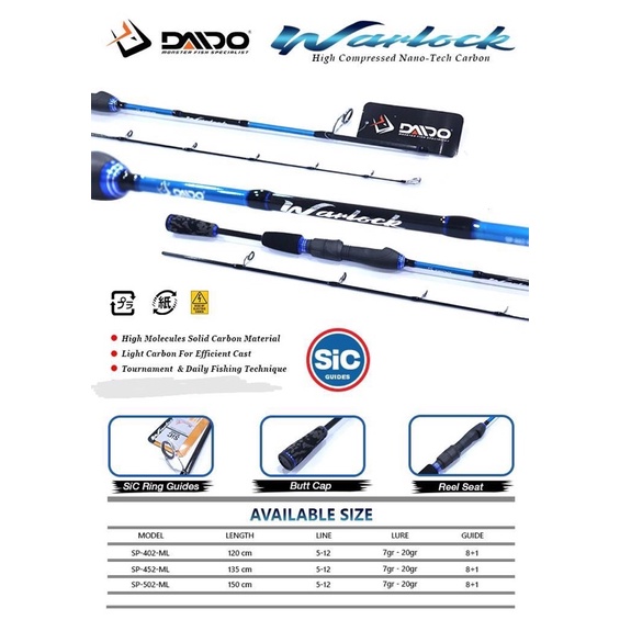 joran daido Warlock dan Goliath carbon solid 120CM 135CM 150CM