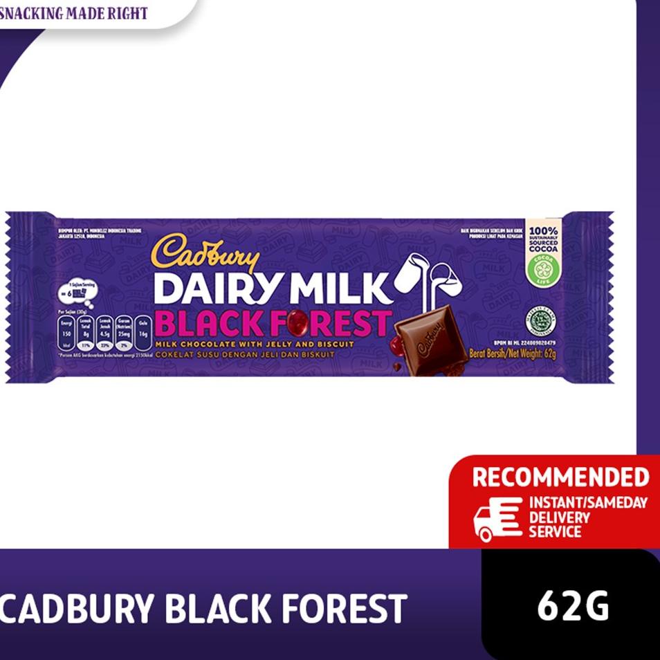 

Promo AMRFZ Cadbury Dairy Milk Chocolate Black Forest Regular 62g Untuk Camilan 88 Best Terlaris