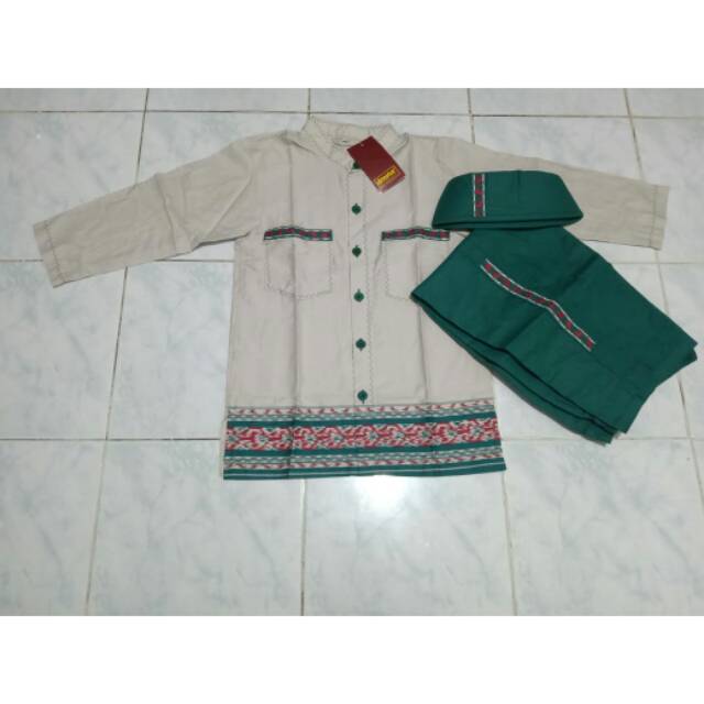 DANNIS SARIMBIT D'TENUN HIJAU TAQWA BAJU MUSLIM ANAK LAKI LAKI SIZE 9 , 10
