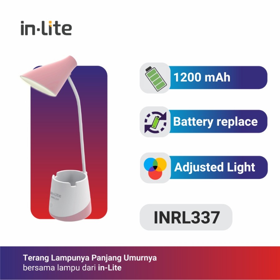 IN LITE LAMPU MEJA BELAJAR LED INRL337 ORIGINAL SNI KUALITAS OKE