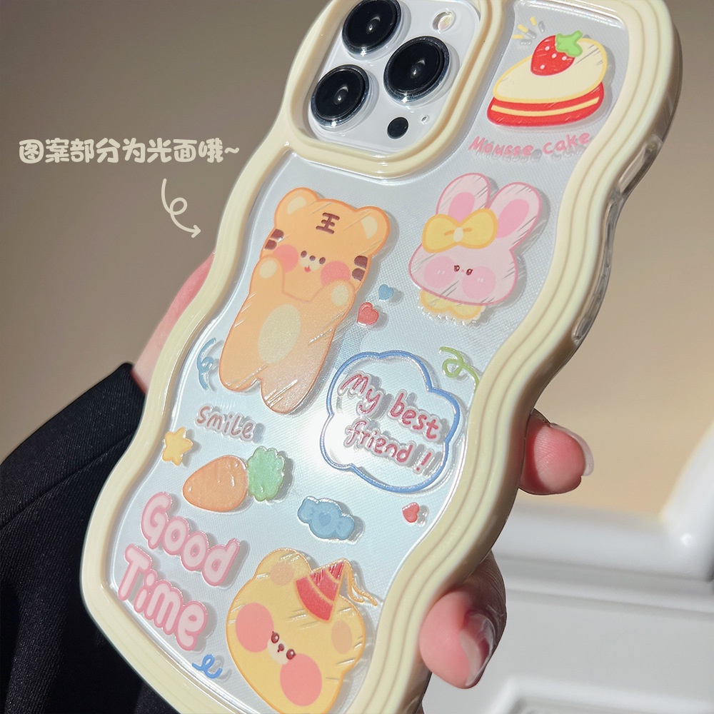 Soft Case Silikon Transparan Motif Harimau Kartun Untuk Iphone XS XR 11 12 13 PRO MAX