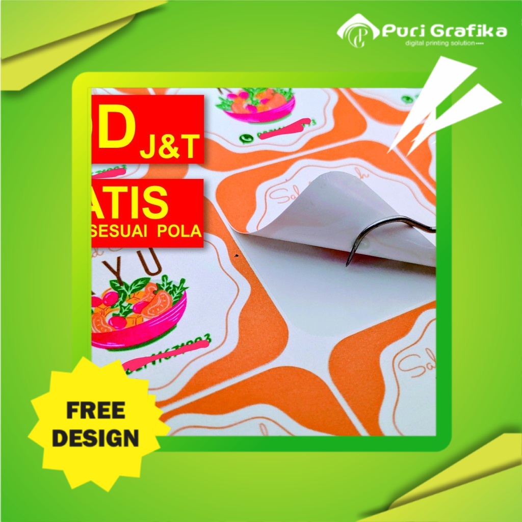 

Print dan Cutting Stiker Label Kemasan / Vinyl / Transparan / bontaq chromo / anti air / murah