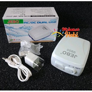 Pompa Udara Aerator Aquarium JEBO 9950 AC / DC Dual Use Baterai USB