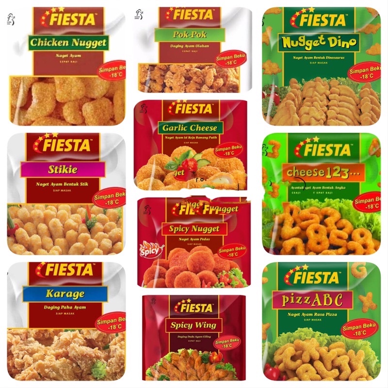 FIESTA CHICKEN NUGGET/ STIKIE/ SPICY WING/ KARAAGE/ CHEESY LOVER/ CRISPY CRUNCH/ SIOMAY 50 BUTIR