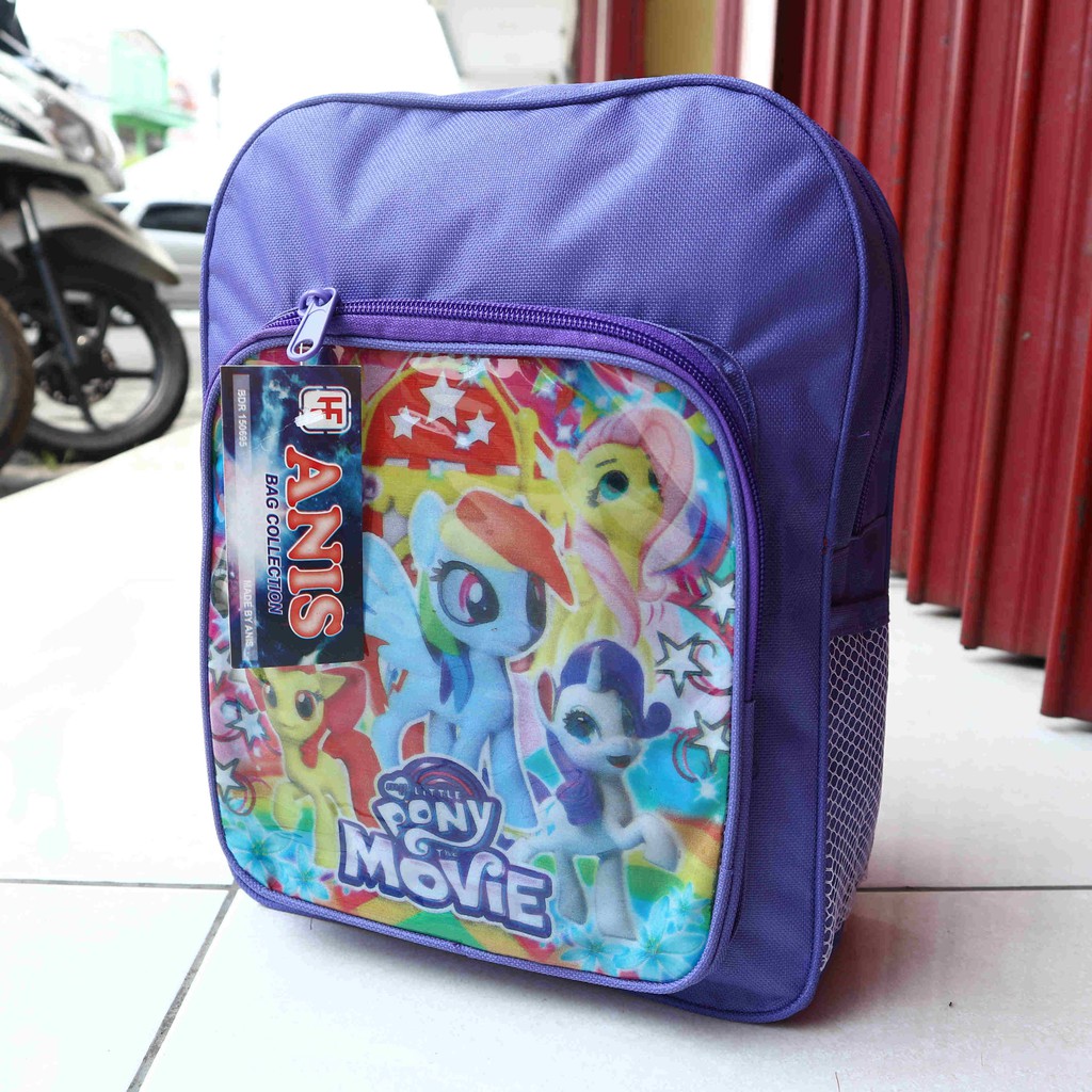 Tas Ransel Gendong Anak Motif Little Kuda Pony Warna Ungu Lucu Cantik