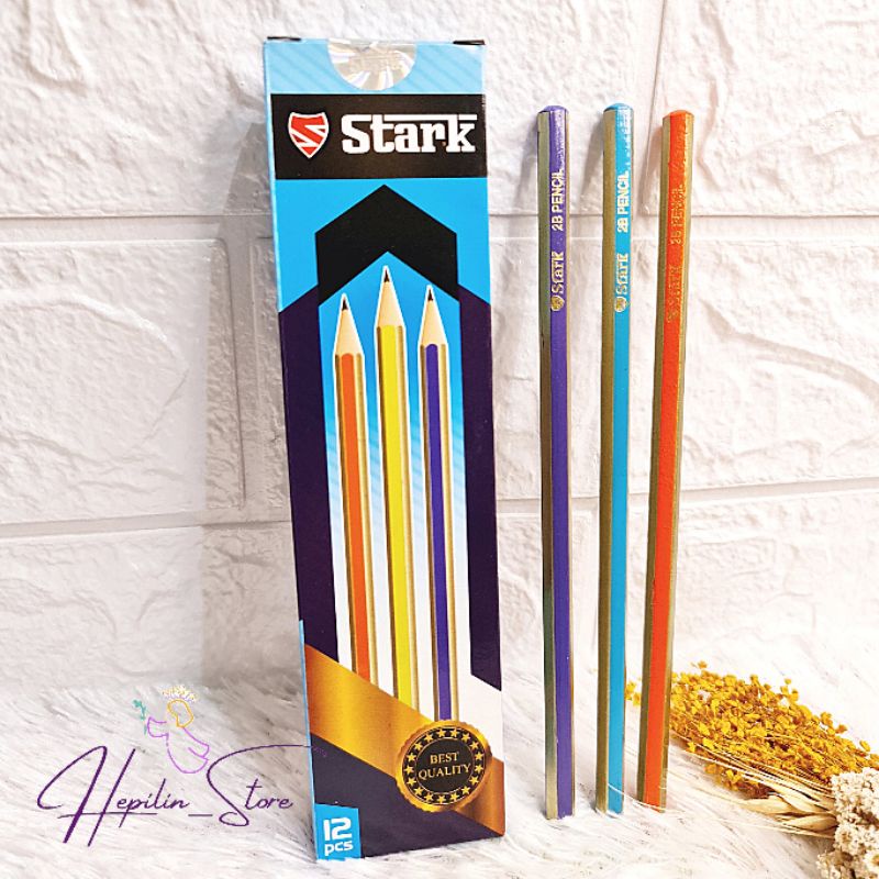 

Pensil 2B Stark Motif Garis / Pensil 2B Stark Batik 12 pcs / Pensil Ujian / Pencil 2B for Computer / Pensil 2B Murah