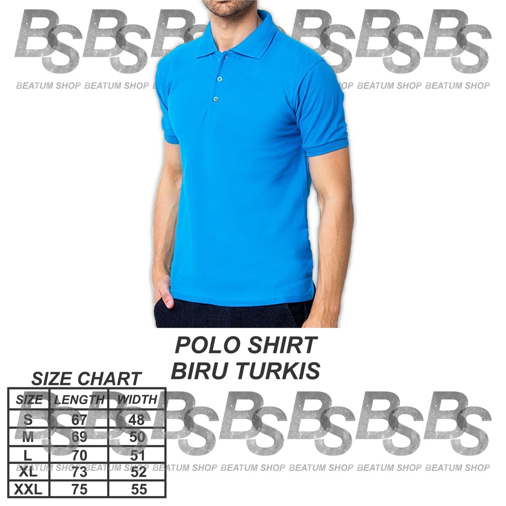 POLO SHIRT POLOS / KAOS KERAH POLOS - BIRU TURKIS