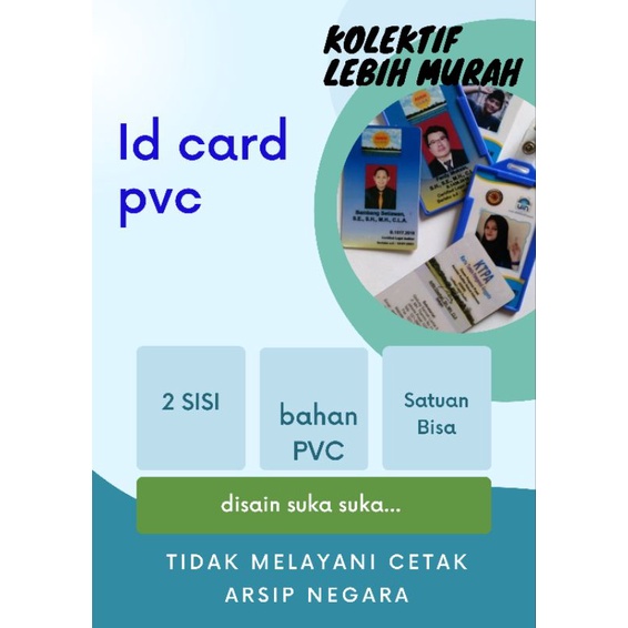 

id card bahan pvc untuk pegawai kantor dll