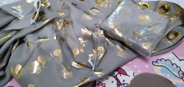 Gorden Jendela Blackout Print Emas Coklat 12 Semockring Silver 6 Gelembung Jende Pintu