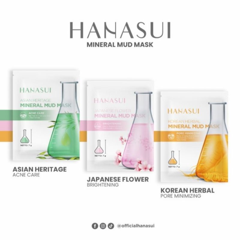 HANASUI Mineral Mud Mask 7g|Korean Herbal|Asian Heritage|Japanese Flower