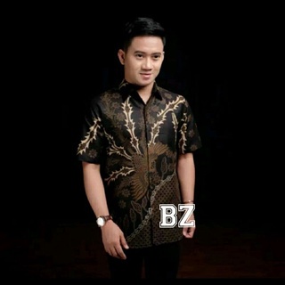 kemeja batik pria lengan pendek baju batik pria batik kantor seragam kerja ukuran reguler m.l.xl