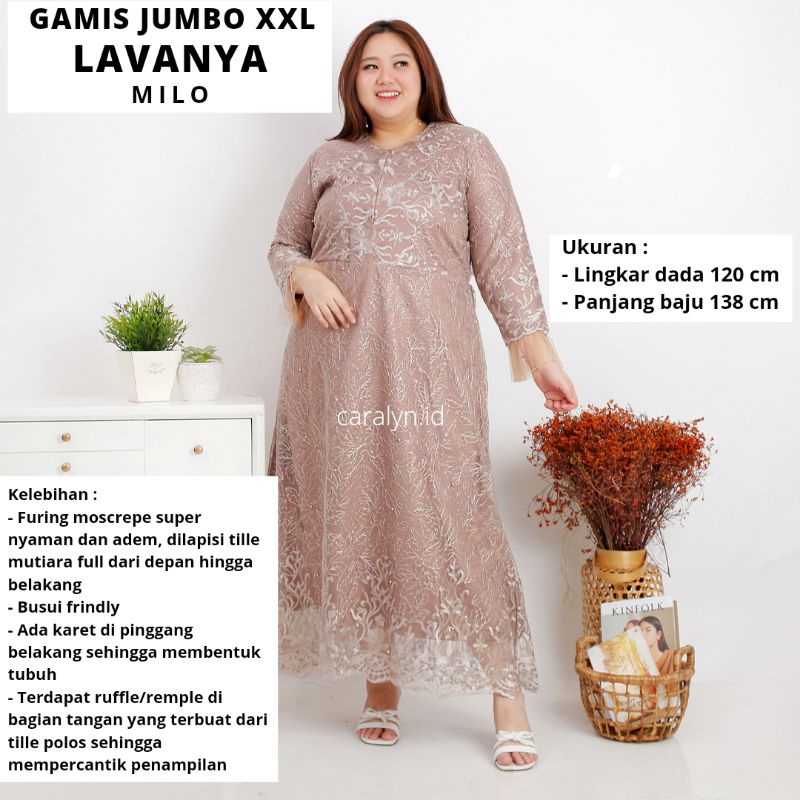 GAMIS JUMBO XXL XXXL XXXXL BRUKAT TERBARU LEBARAN 2022 LAVANYA