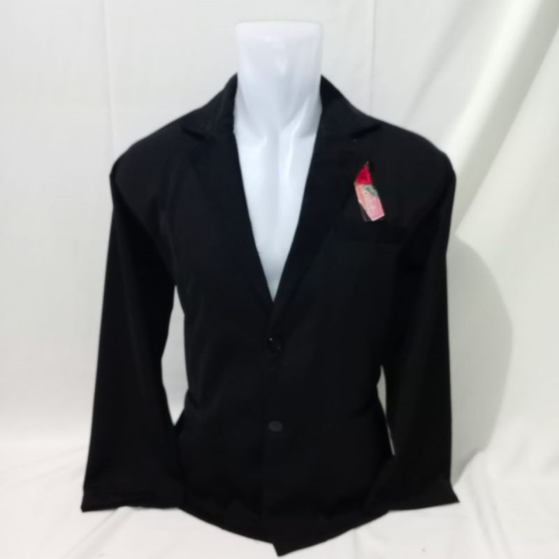 jas almamater hitam polos(bisa reques nama & logo sendiri)