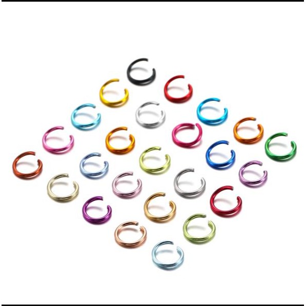 Ring Terbuka/Konektor Split Bahan Alumunium Warna-Warni Ada 27 Model 1-14 Harga/20Pc