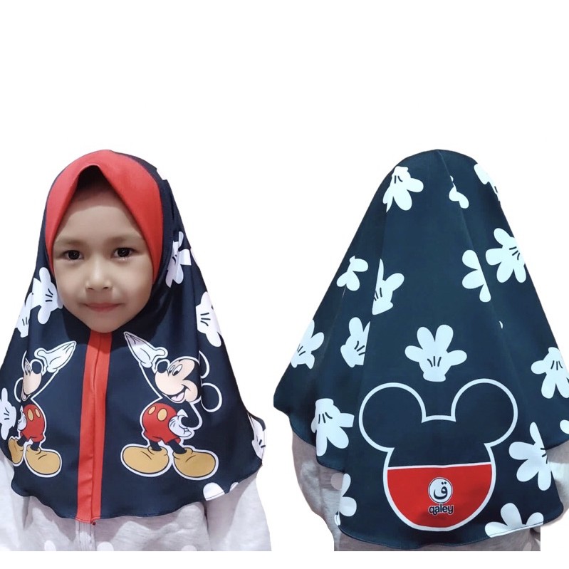 hijab instant motif mickeymouse