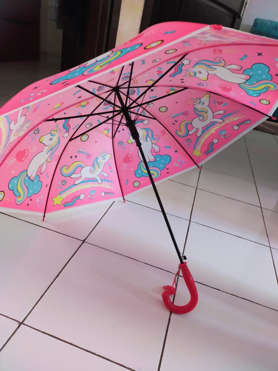 Payung Anak Unicorn / Tongkat / Dof / Plastik - 1171