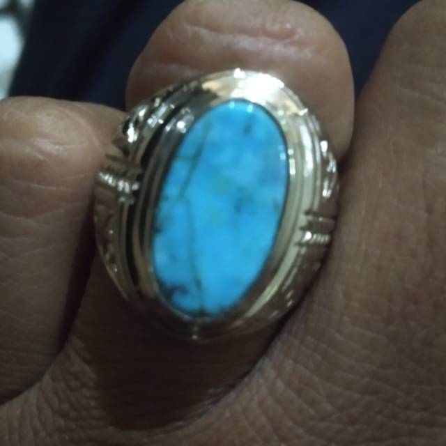 Cincin batu pirus persia asli