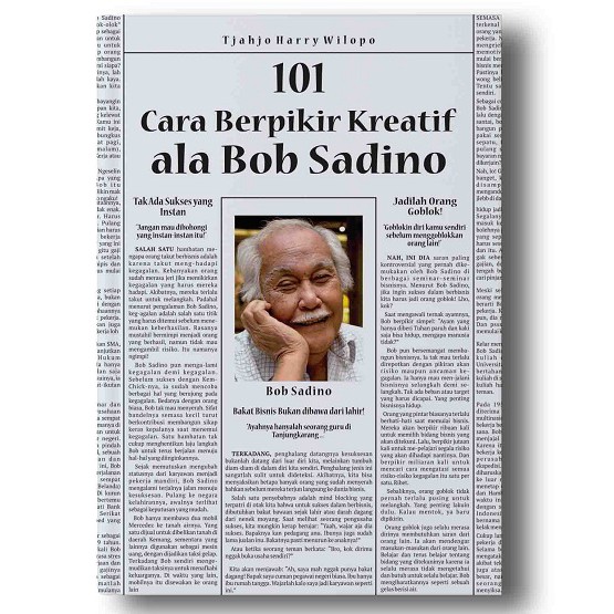 Buku 101 Cara Berpikir Kreatif Ala Bob Sadino Shopee Indonesia