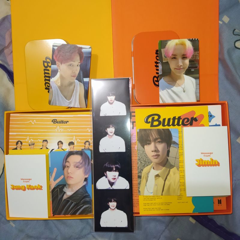 ready album bts butter peach&cream unsealed weverse PC jungkook/JK,Jin. Pob/gift weverse jimin&jhope