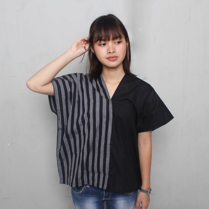 KLAMBENAN | Rengganis Lurik | Atasan Lurik | Blouse Wanita