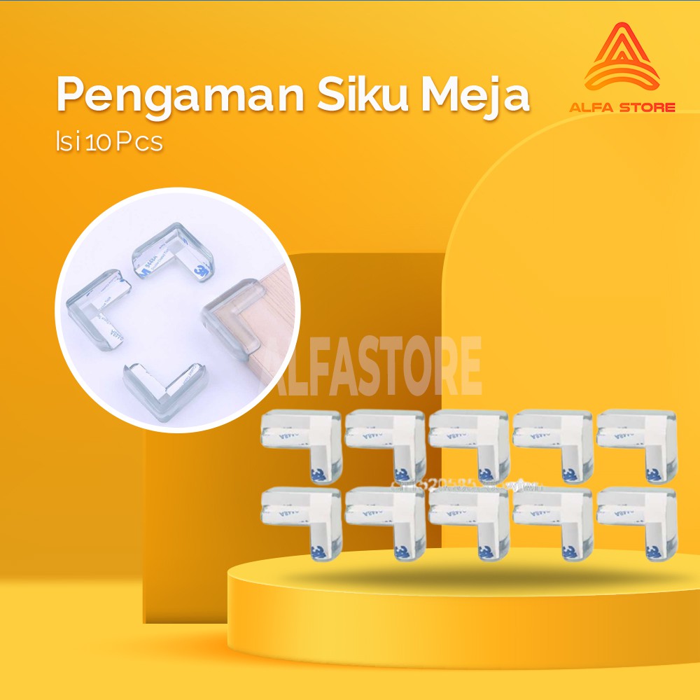 Pengaman Siku Sudut Meja Transparant Silikon Bumper 10 Pcs