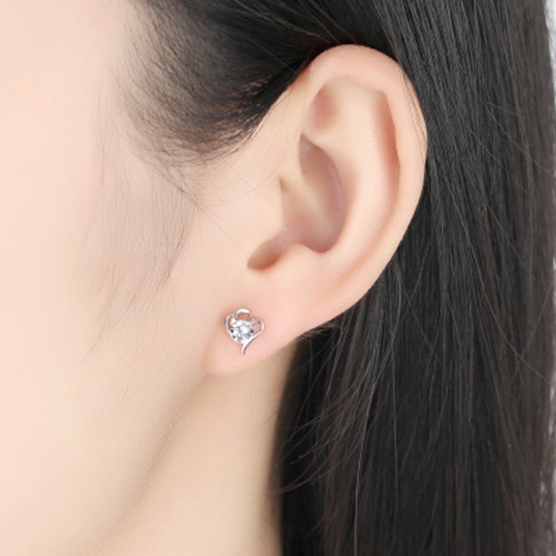 925 anting perak sterling anting-anting wanita dengan perhiasan fashion berlian ED1-6