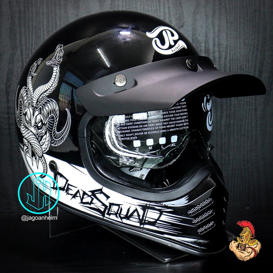 JPX HELM JP SIGNATURE DEAD SQUAD | SUPER BLACK GLOSS | RETRO CLASSIC LIMITED