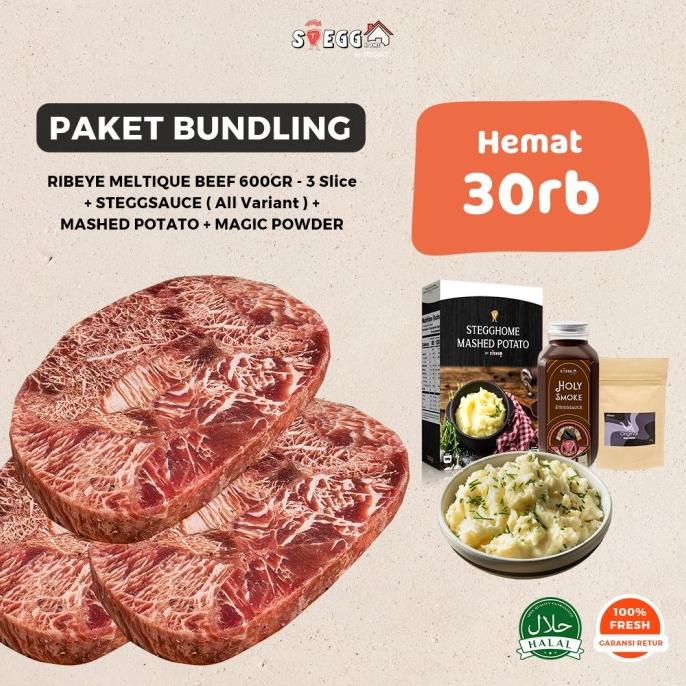 

Bundling Ribeye Beef Steak 600Gr +Mashed Potato + Sauce + Magic Powder D6Mmf4Cr4J