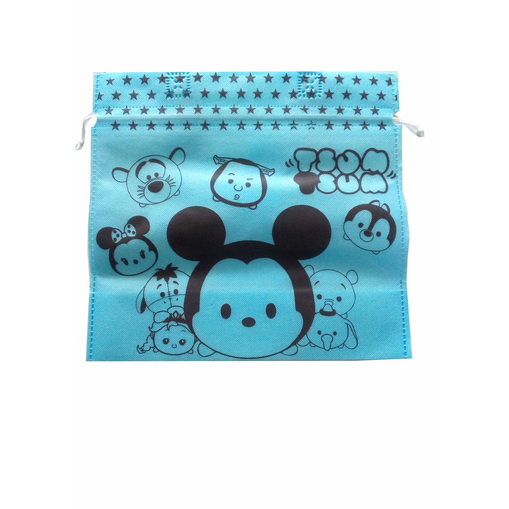 (ISI12PCS)Goodie bag character serut Tas Tenteng serut karakter Kain Spunbond ulang tahun 27x29X10cm-5