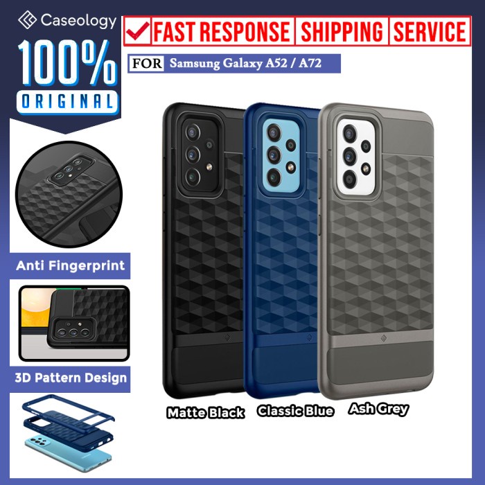 Case Samsung Galaxy A52 / A72 Caseology Paralax Dual Layer 3D Casing - A72, Ash Grey