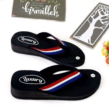 LUXURY - Sandal Wanita Terbaru - Sandal Wanita Murah - Sandal jepit wanita - Sandal Wanita Kekinian - Sandal wedges (BELANDA)