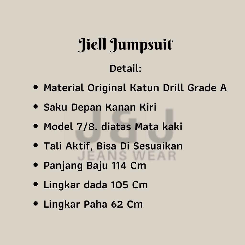 Jiell Jumpsuit Cotton Premium / Overall Wanita Terbaru