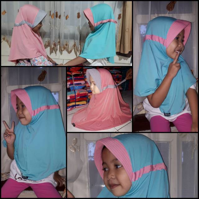 Serut KOMBINASI ANAK ANNINDYA Jilbab Instan Hijab ANINDYA two Tone Kerudung AN NINDYA Jersey Zoya