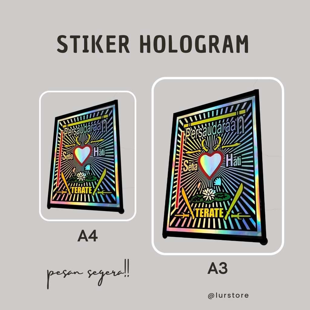 STIKER HOLOGRAM LOGO PSHT SH Setia Hati | Sticker Pencak Silat Bela Diri Gambar Tulisan PSHT SH Seti