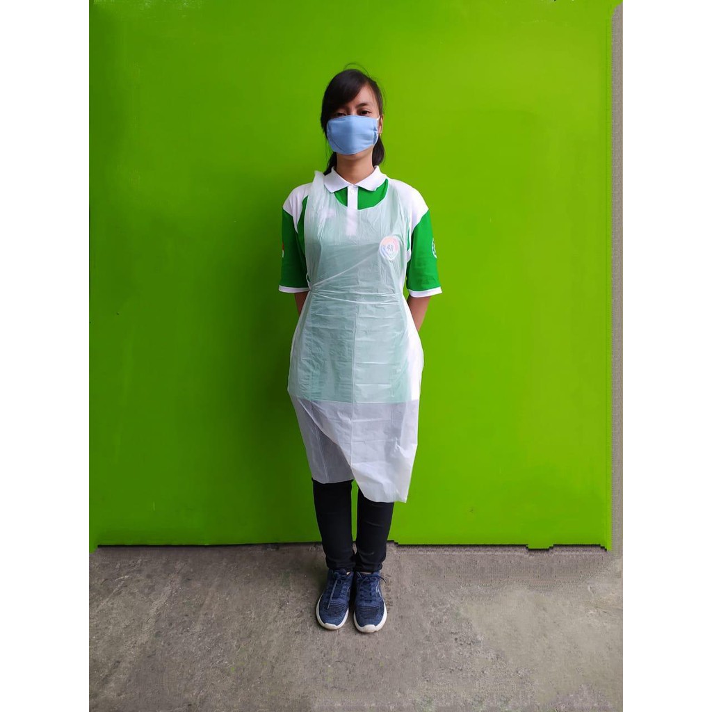 APRON CELEMEK PLASTIK LDPE DISPOSABLE MADE IN INDONESIA - BISA UNTUK DI SALON
