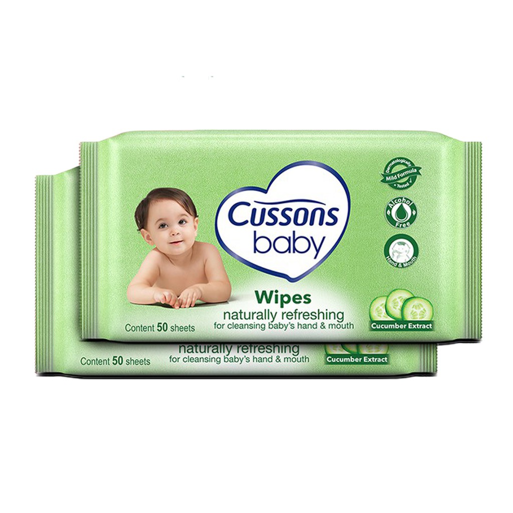[Buy 1 Get 2] Cussons Baby Wipes Anti Bacterial / Hand &amp; Mouth / Diaper Change Tisu Basah Bayi 45s
