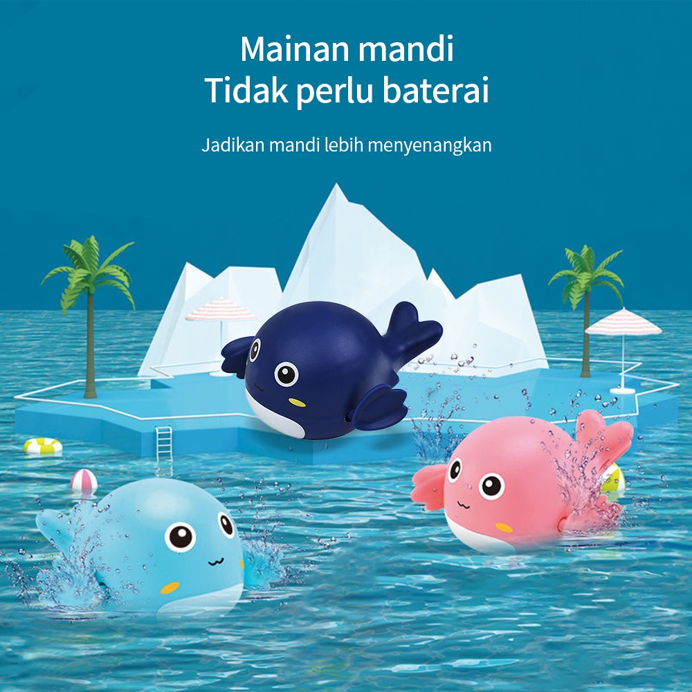 Halobaby Mainan Ikan Paus Mandi Edukasi Anak Bayi Berenang Dolphin Baby Toy