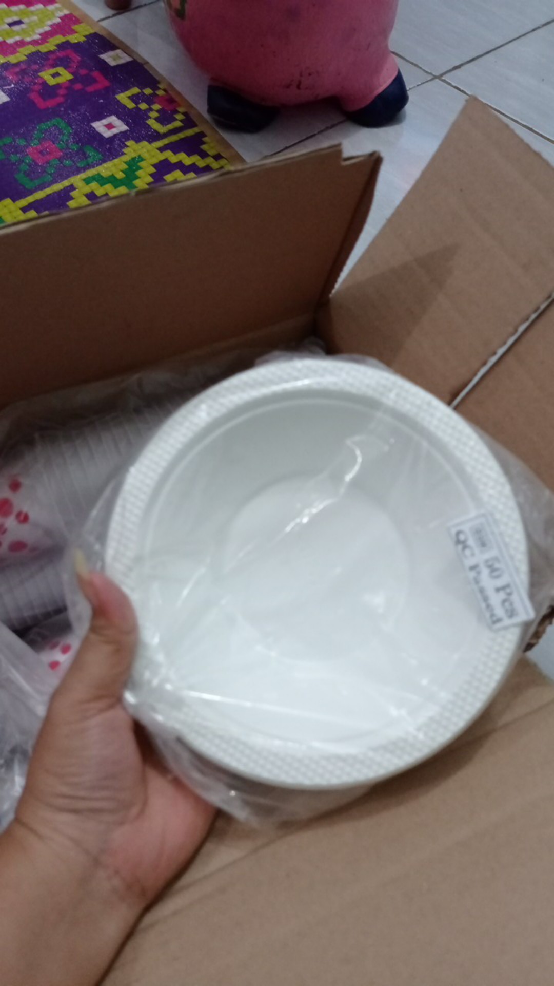 Mangkok Plastik Putih Susu Uk. Besar