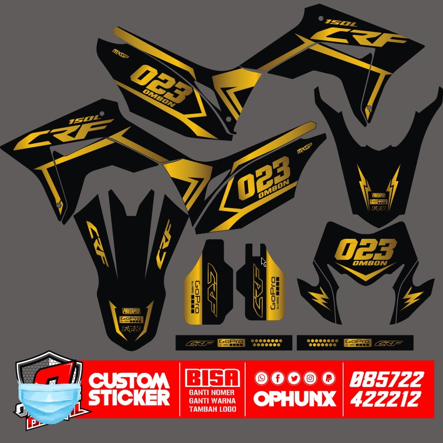 Sticker Decal HONDA CRF 150 L Custom design Terbaru  (1)