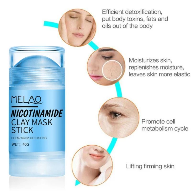 Melao Charcoal Clay Mask Stick Nicotinamide Clay Mask Stick