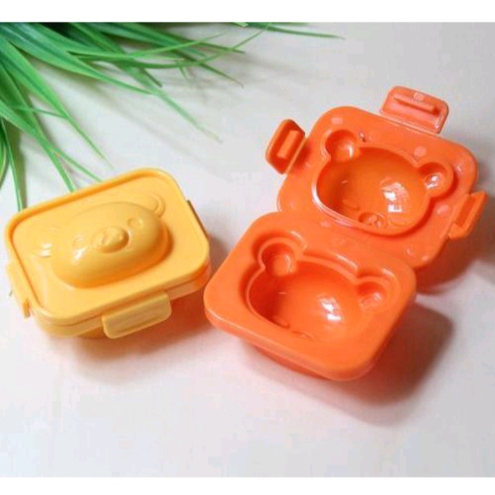 Set Cetakan Nasi Kue Isi 2 Motif Beruang Lucu Cetakan Telur Cetakan Bento Rice Egg Mold 2 in 1 Cetakan Karakter