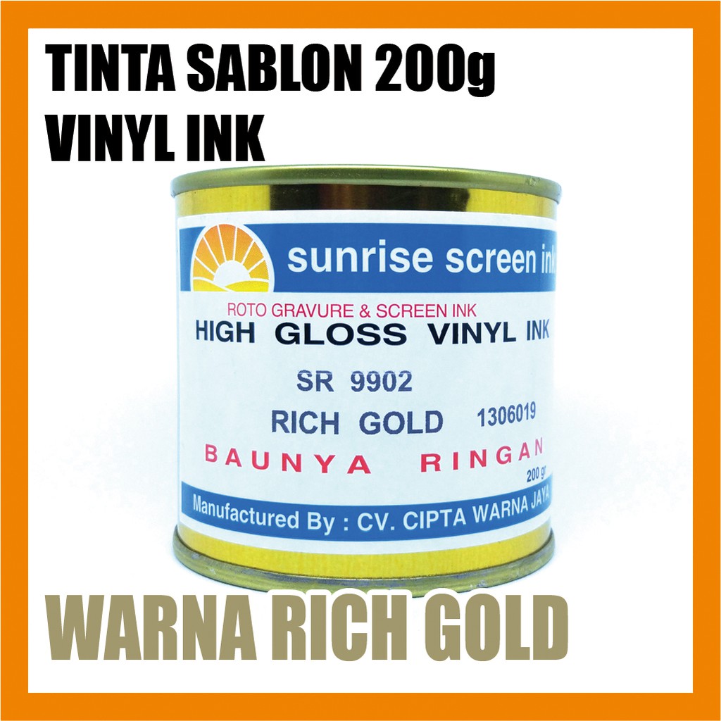 

Tinta / Cat Sablon Vinyl Ink 9902 (RICH GOLD) 200g
