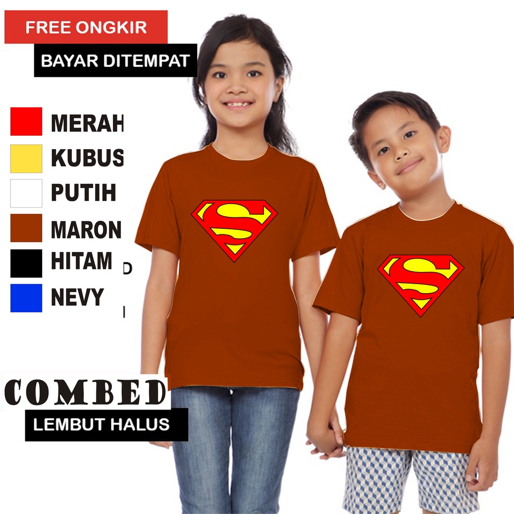 Promo Kaos  SUPERMAN DTF HENG Anak Anak  Lengan Pendek Combed 30S Atasan Anak2 cowok cewek Kaos Murah kaos anak kartun kaos anak anime kaos anak murah kaos anak hits kaos viral