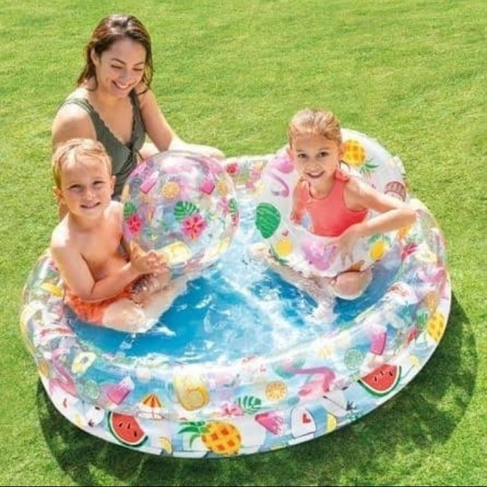 INTEX Kolam Renang Anak Bonus Pelampung & Bola - Bak Mandi Air Bayi