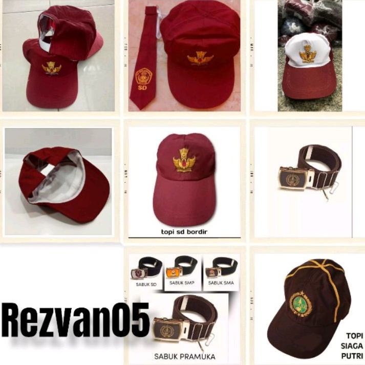 Topi Anak SD bordir plus Dasi Laki-laki dan Perempuan