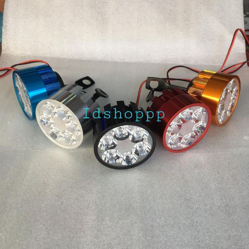 Lampu Tembak Sorot LED Spion Motor Cree 6 Mata U3 LED Cree Bulat 12watt