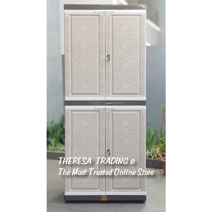 LEMARI PLASTIK JUMBO GRAND VENEZIA SUSUN 4 DESIGN MINIMALIS + KUNCI