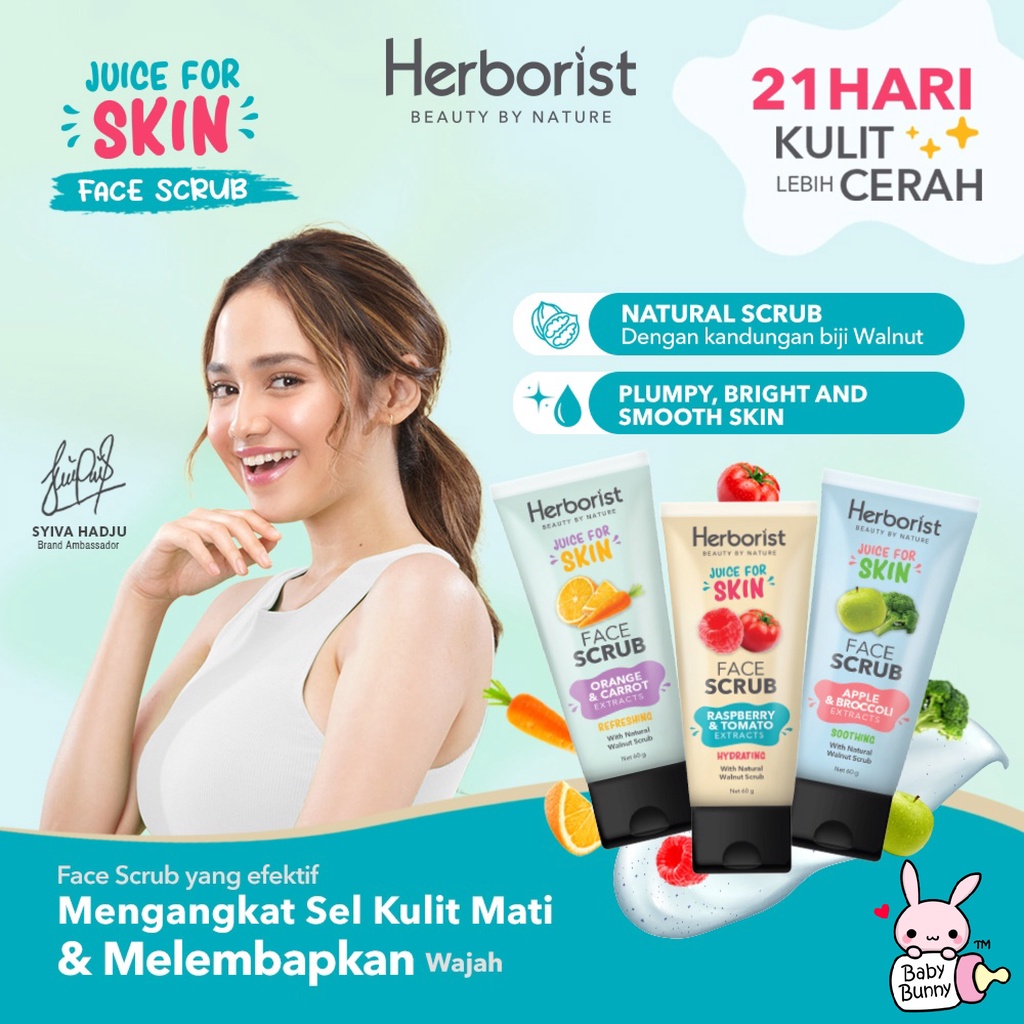 ❤ BELIA ❤ Herborist Juice For Skin Body Serum | Face Scrub | Exfoliating Gel Scrub | BPOM