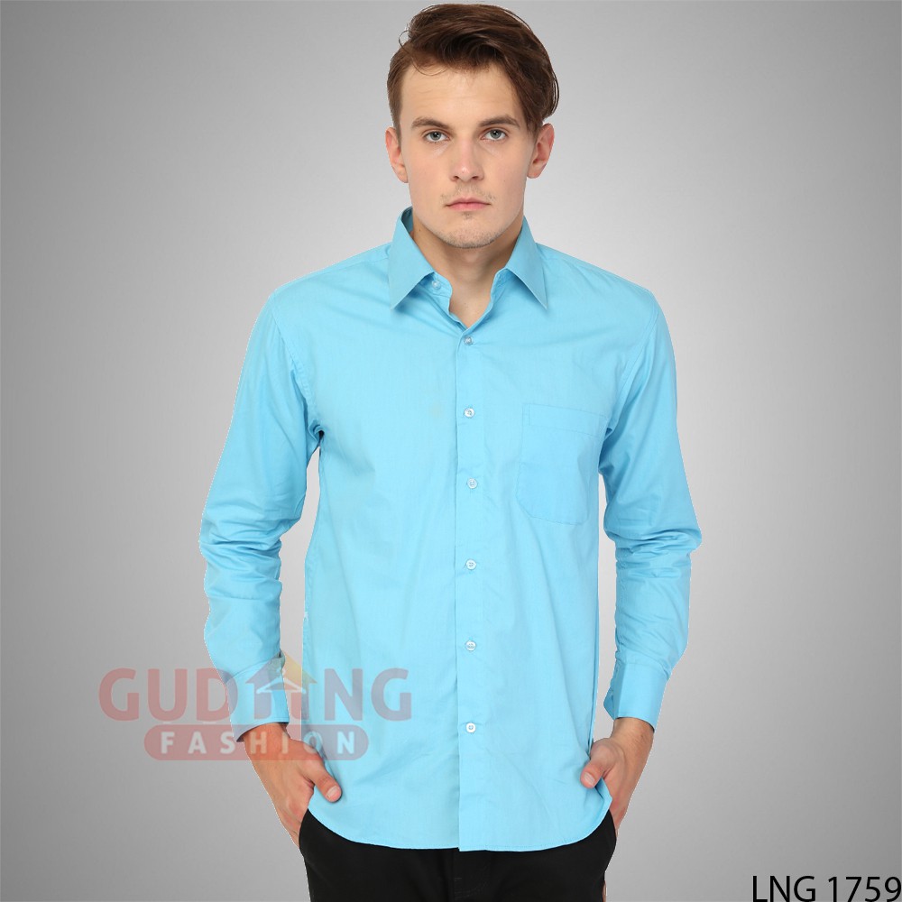 Kemeja Simple Polos Pria Lengan Panjang - LNG 1759